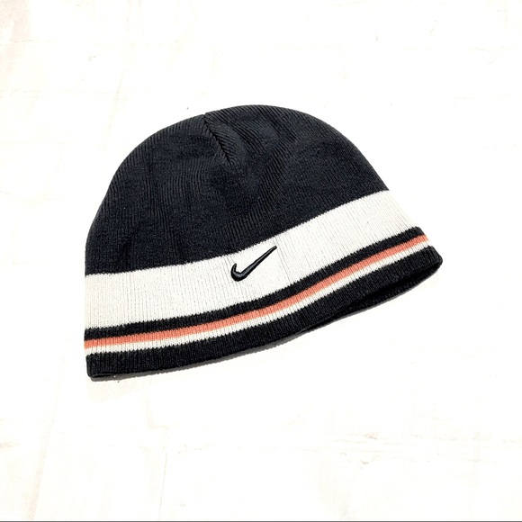 Nike Other - Nike Navy Orange Swoosh Logo Youth Beanie
